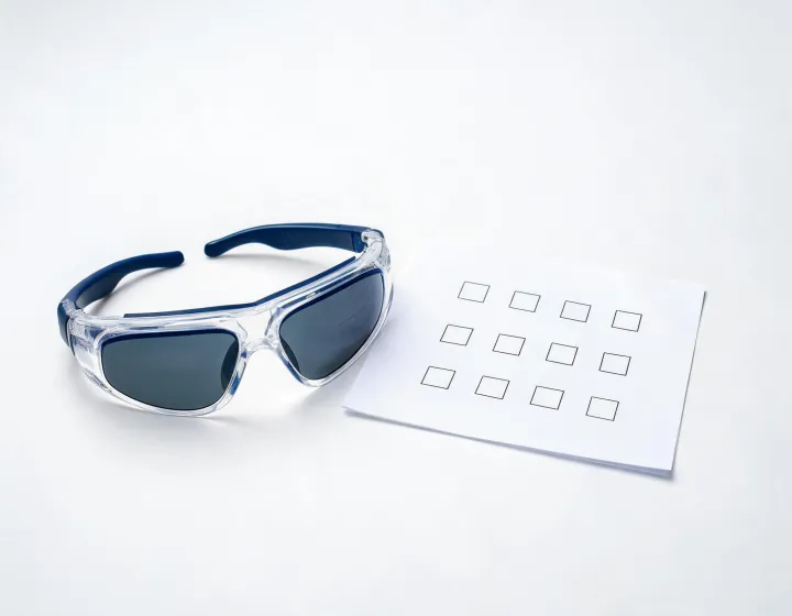 Polarized fit over sunglasses fit and marking check sheet