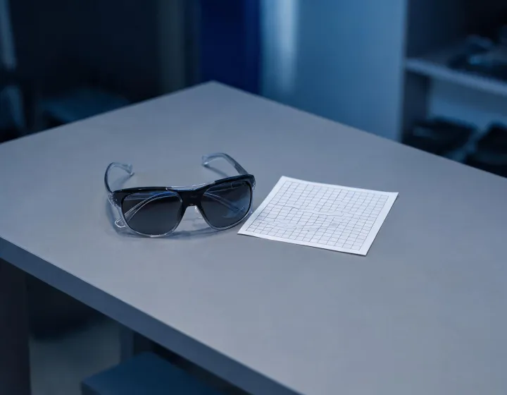 Fitover sunglasses specification sketch for factory quote comparison